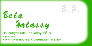 bela halassy business card