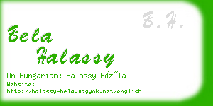 bela halassy business card